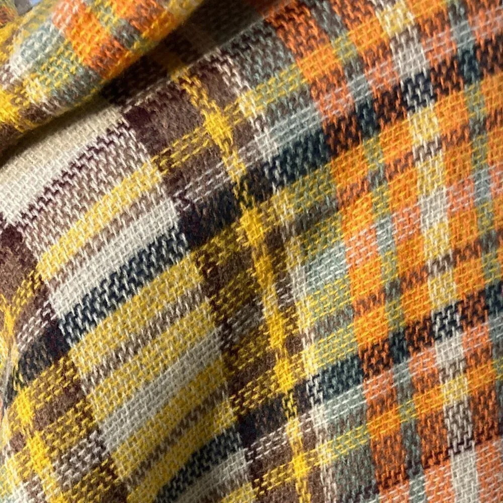 Neal LINK NWT Large plaid scarf or wrap 59 x 59 multi colored